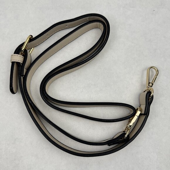 Beige Capsule Bag Long And Short Detachable Straps Black Trim Lined Bucket Purse - Picture 14 of 14